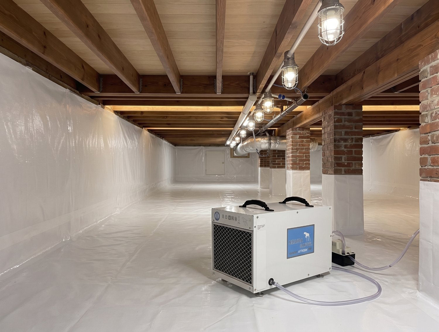 watchdog nxt dehumidifier in an encapsulated crawl space