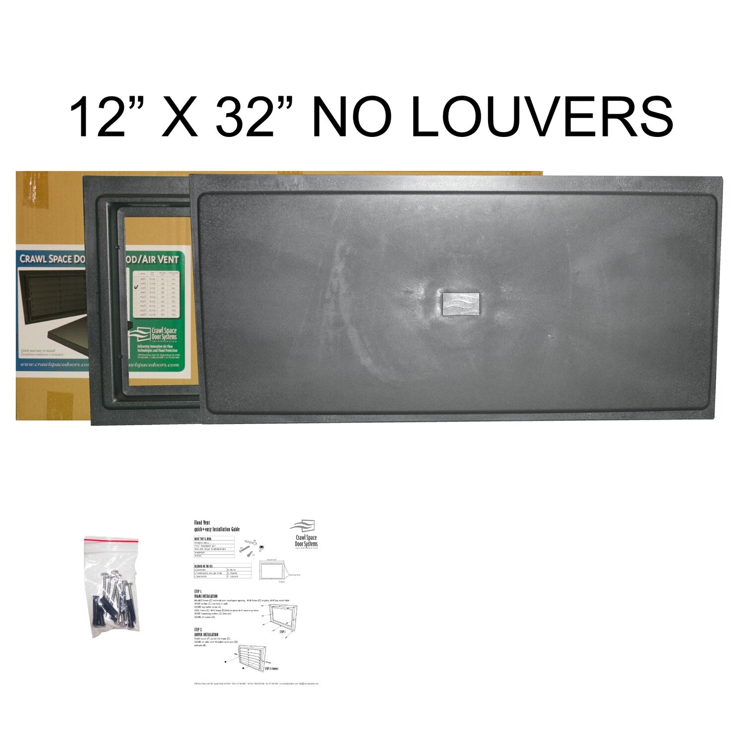 Crawl Space Access Door - Non-Louvered Solid Cover Foundation Door