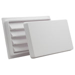 White plastic foundation air vent with a white lid on a white background