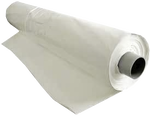 Roll of clear plastic sheeting on a white background