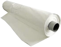 Roll of clear plastic sheeting on a white background