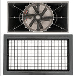 Ventilation fan with grid cover on a white background