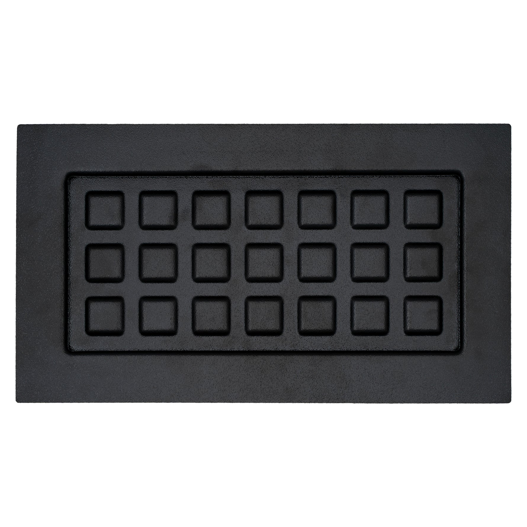 black vent cover with square pattern