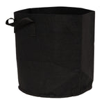 Black fabric storage bag with handles on a white background