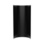 Black curved panel on a white background